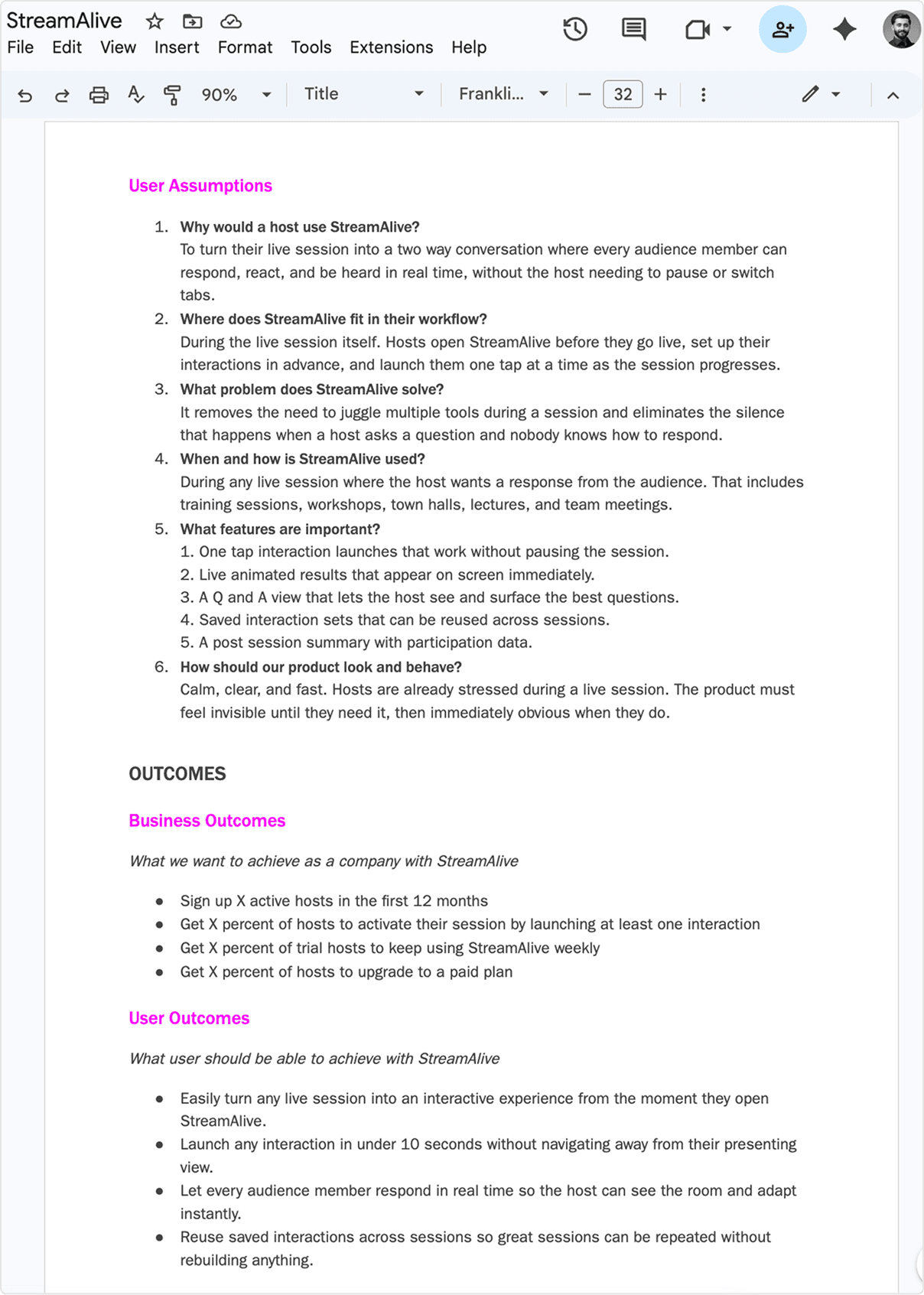 Requirements document page 2